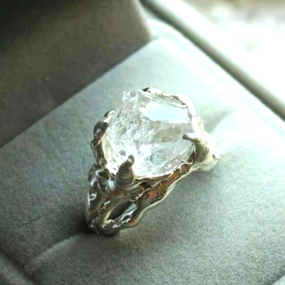 Men's Iceberg Irregular White Crystal Ring